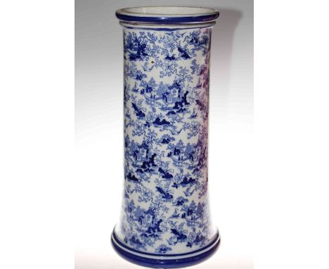 Blue and white pottery stick stand with Oriental decoration