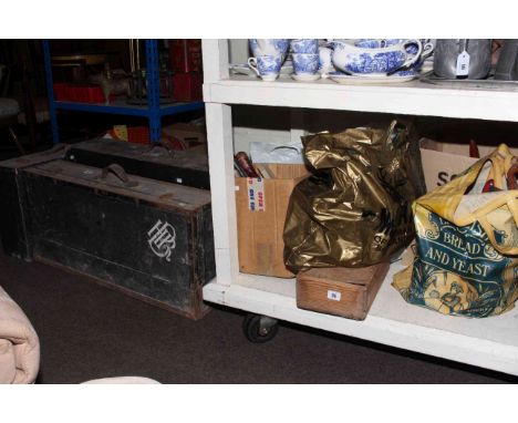 Three vintage tool boxes and collection of various tools
