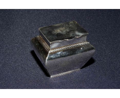 Edwardian silver tea caddy with gadroon border, Birmingham 1903