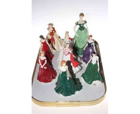 Nine Royal Worcester lady figures