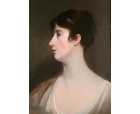 SIR THOMAS LAWRENCE, PRA (1769-1830) AND STUDIO PORTRAIT OF A LADY Bust length, oil on canvas, period Carlo Maratta frame 52 
