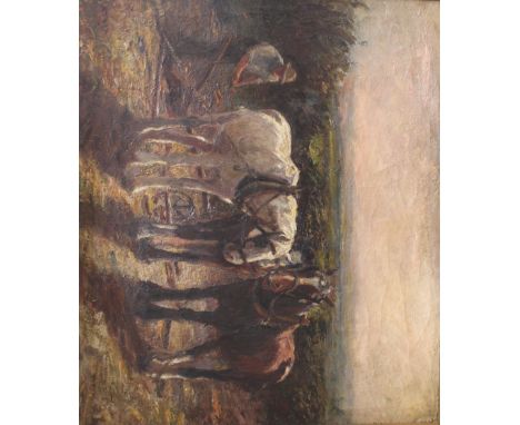HARRY FIDLER (1856-1935) AFTER HARVEST Signed Fid, also signed and inscribed verso, oil on canvas 77 x 89.5cm. ++ Craquleure 