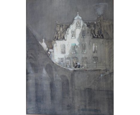 ANN ST. JOHN PARTRIDGE (Fl.1888-1935) CONTINENTAL TOWN SCENE Signed, watercolour and gouache with pencil 65.5 x 50.5cm. ++ Ne
