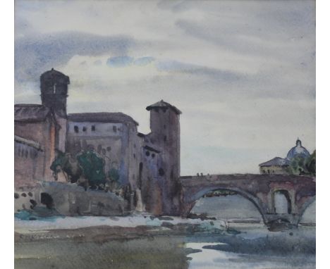 •R** H** KITSON (Fl.1920-1940) THE ISLAND, ROME; MESSINA; ARABS IN A SQUARE Three, the first two signed, the second inscribed