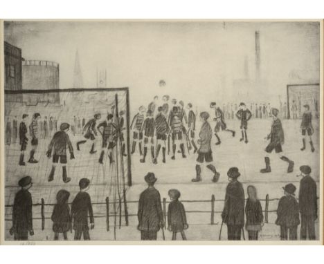 •AFTER LAURENCE STEPHEN LOWRY, RA (1887-1976) THE FOOTBALL MATCH (1944) Offset lithograph, with publisher's blindstamp, signe