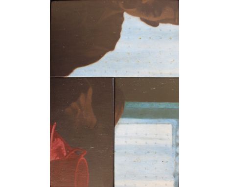 ROBERT JOHN YOUNG (Canadian, b.1938) PORTRAIT, 1972 Oil on three canvases wrapped onto three panels 36 x 52.5cm. overall Prov