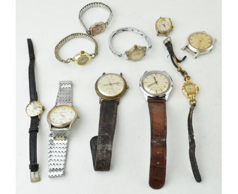 A collection of vintage watches a/f to include ladies and gentleman's examples by Greville, Timex, Smiths and similar manufac