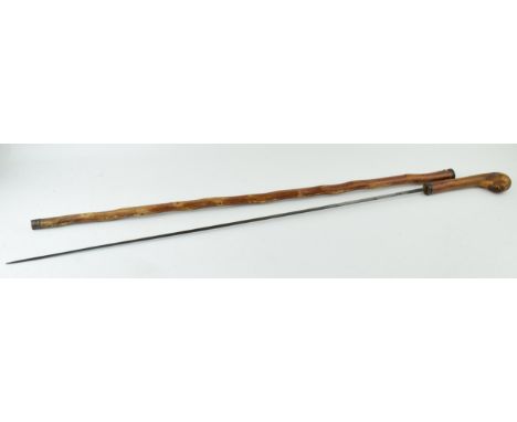 A 19th century Wilkinson Sword Stick marked Wilkinson 27, Pallmall to blade. Length 88.5cm.  In good original condition with 