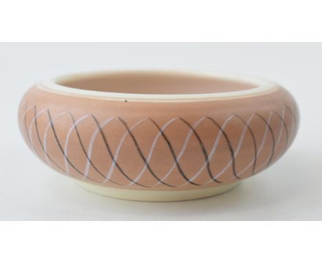Poole Pottery Freeform shallow bowl in the 'PRB' pattern, 14.5cm wide.  In good condition with no obvious damage or restorati