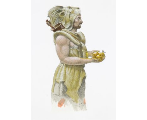   BBC Zig Zag, Greek myths, Paul Birkbeck 1939-2019, Hercules  holding the golden apples from the Garden of the Hesperides,  