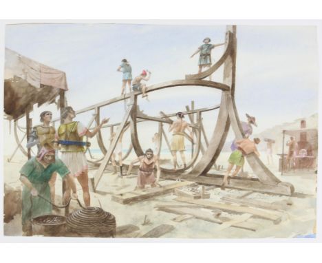   Paul Birkbeck 1939-2019, ship-building,  36 x 52 cms, not signed, ABOUT PAUL BIRKBECK; an appreciation, written by one of h