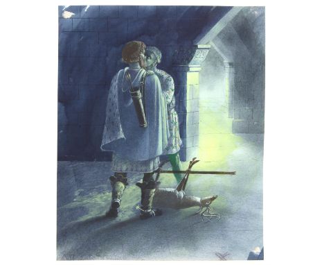   For The British Council, Gawain and the Green Knight (JRR Tolkein), ill, Paul Birkbeck 1939-2019,  The Lord of the castle o