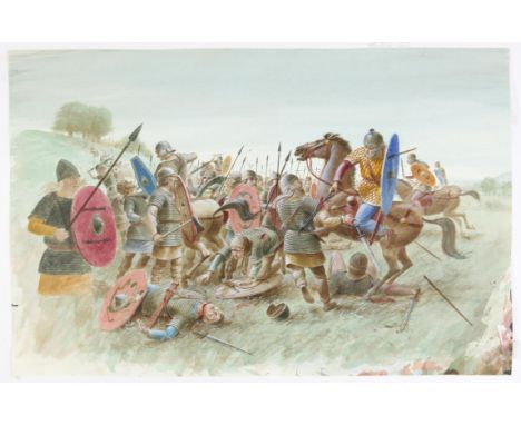   Paul Birkbeck 1939-2019, A Roman battle scene, 25 x 35 cms, not signed, ABOUT PAUL BIRKBECK; an appreciation, written by on