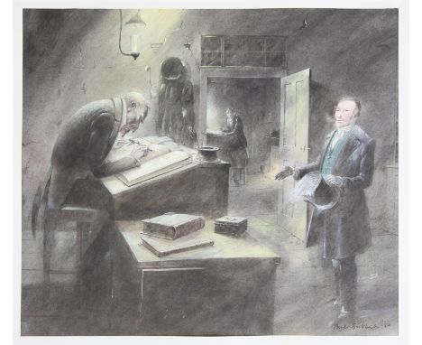   Jackanory, A Christmas Carol,  ill.Paul Birkbeck 1939-2019, written by Charles Dickens,  read by Michael Bryant, Scrooge be