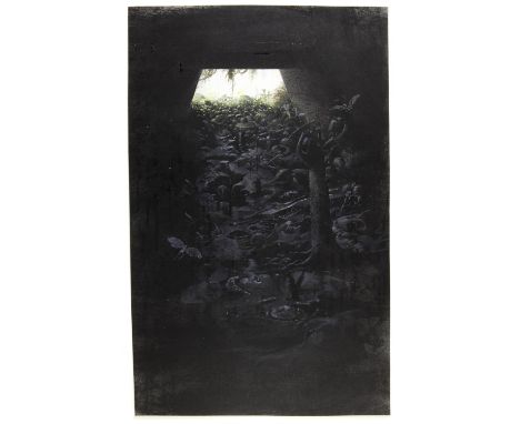   Paul Birkbeck 1939-2019, A dark cave, 43 x 27 cms.. not signed, ABOUT PAUL BIRKBECK; an appreciation, written by one of his