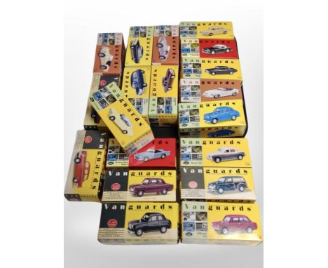 A collection of Vanguards diecast model cars.