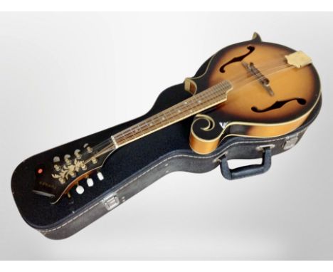 A Turner model MM215 mandolin with hard carry case.