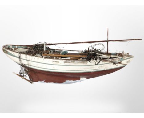 A large model boat, length 123cm. (as found)