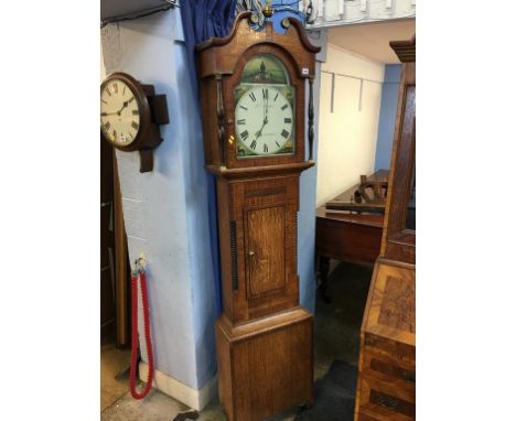 An oak long case clock, with 30 hour movement, by William Buxton of Bishop Auckland