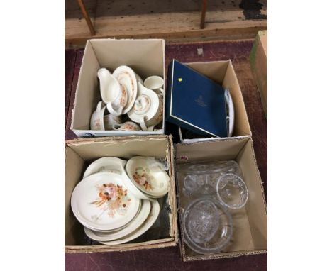 Four boxes of assorted including Poole pottery