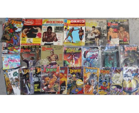 A small collection of DC comics to include Green Arrow, Amazing Spiderman, The Demon etc and several copies of The Ring and o