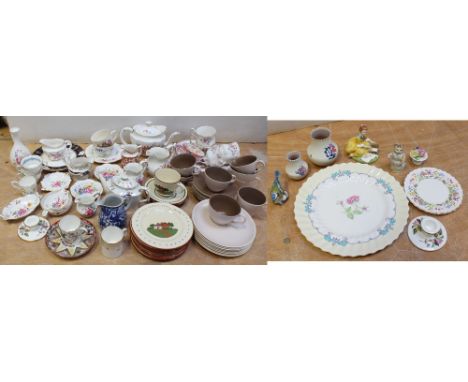 A Poole two tone brown part tea service comprising eight cups and saucers, and eight side plates, a selection of Torquay mott