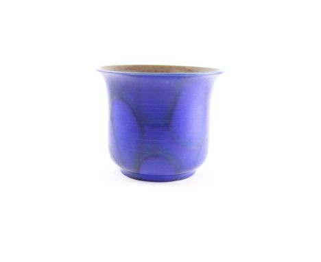 A blue ground Bretby jardinière or planter with stylised pebble decoration, height approx 20cm.