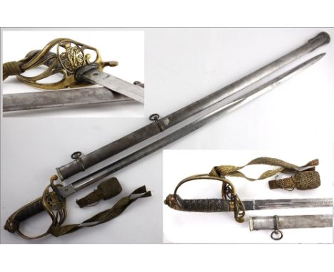 A Victorian Henry Wilkinson Infantry officer's dress sword, numbered 8229 to the back of the blade, with maker's mark and Vic