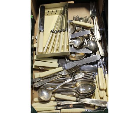 A quantity of silver-plated items to include flatware etc.