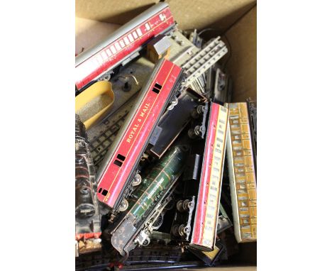 A quantity of Hornby and other OO gauge track, a Hornby OO engine 4623B46232 'Duchess of Montrose', Royal Mail rolling stock,