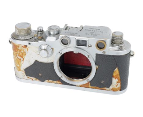 1940, chrome, serial no. 363535, body, P-F, shutter working but slow speeds stickingNotes: This camera was delivered to Zagre