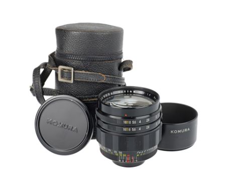 Exakta mount, black, serial no. 3563331, body, VG-E, elements, VG-E, complete with maker's lens hood and caps