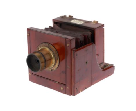 hahogany and brass construction, body F-G, bellows F-G, rack and pinion extension, focusing screen intact, with a J. H. Dallm