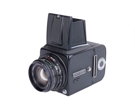 1980, black, serial no. RS1236008, with Carl Zeiss Planar T* f/2.8 80mm lens, black, serial no. 6199902, body, G-VG, repainti