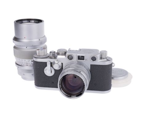 1953, chrome, serial no. 684766, with Leitz 'Canada Ltd. Midland' Summarit /1.5 50mm lens, body, VG, shutter working, lens, V
