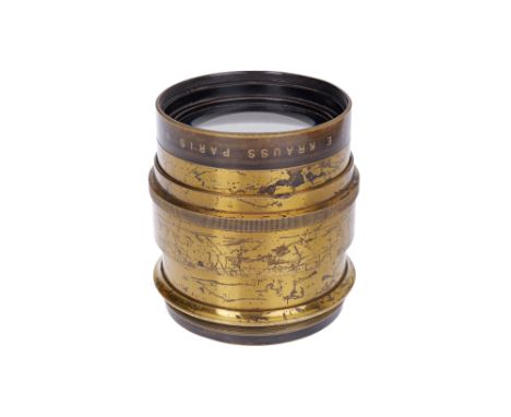 brass, serial no. 111001, body, F, elements, VG, front element diameter 8cm, overall lens height 10.2cm