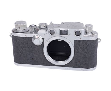 1950, chrome, serial no. 501324, body, G, shutter workingNotes: Uncommon camera engraved to the rear "DANA" for the Deutsches