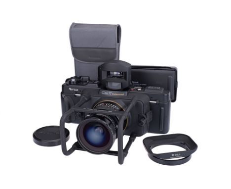 1993, black, serial no. 1110017, with EBC Fujinon SW f/8 105mm lens, black, serial no. 3030003, body, VG-E, lens, VG-E, shutt