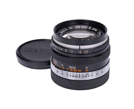 Leica L39 rangefinder coupled mount, black/chrome, serial no. 12341, body, G-VG, elements, G-VG, some light internal marks, c