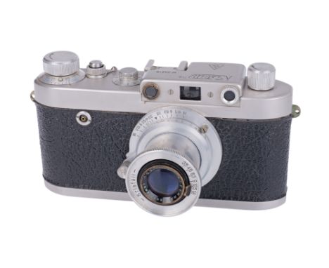 1950-, chrome, serial no. 01219, with Kristall Steinar Anastigmat f/3.5 50mm lens, body, G-VG, shutter working, lens, G, some