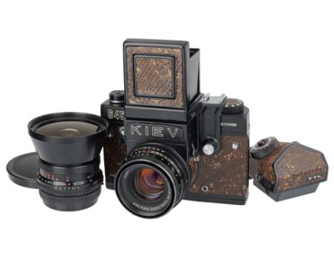 1990-, snake-skin covered, with Carl Zeiss Jena Biometar f/2.8 80mm lens, black, serial no. 14291, body, VG, shutter working,