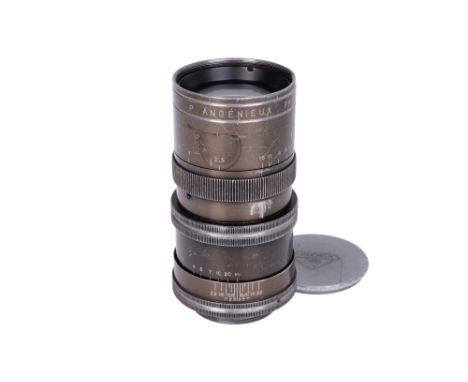 Leica M mount conversion, silver/gold, serial no. 65271, body, F, elements, F, cleaning marks to front and some to rear eleme