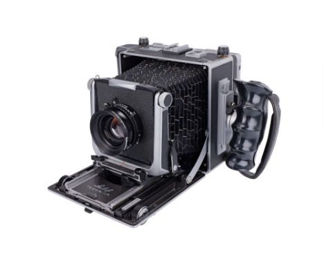 1985, black/chrome, serial no. 314368, with 'Linhof' Schneider Symmar-S f/5.6 150mm lens, black, serial no. 14074290, body, V