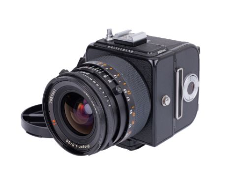 1998, black, serial no. 13ER19237, with Carl Zeiss Biogon T* CF f/4.5 38mm lens, black, serial no. 7951441, body, VG-E, lens,
