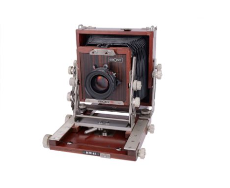 serial no. 113544, with Schneider APO-Symmar-L MC f/5.6 150mm Lens, black, serial no. 15140055, body, VG-E, some ruffling to 