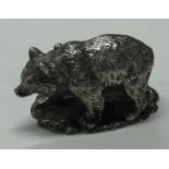 An early 20th Century silver menu holder in the form of a bear bearing import marks.