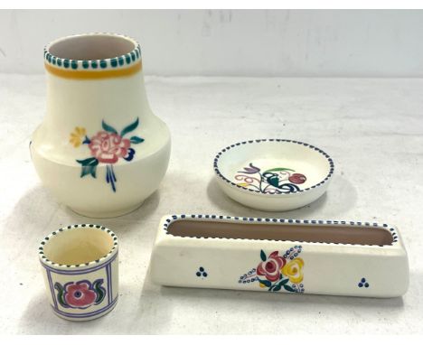 4 Pieces of Poole pottery, over all good condition 