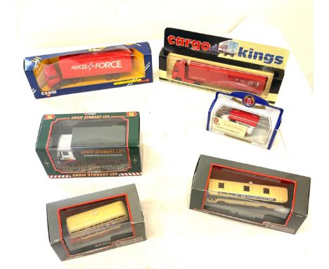 Selection of 6 boxed die cast vehicles includes Corgi, Cargo kings 