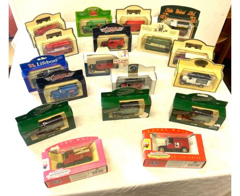 Large selection of boxed die cast cars includes Eddie Stobart, Vanguards, Corgi etc 