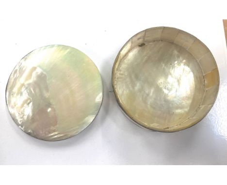 Antique white metal and mother of pearl box 